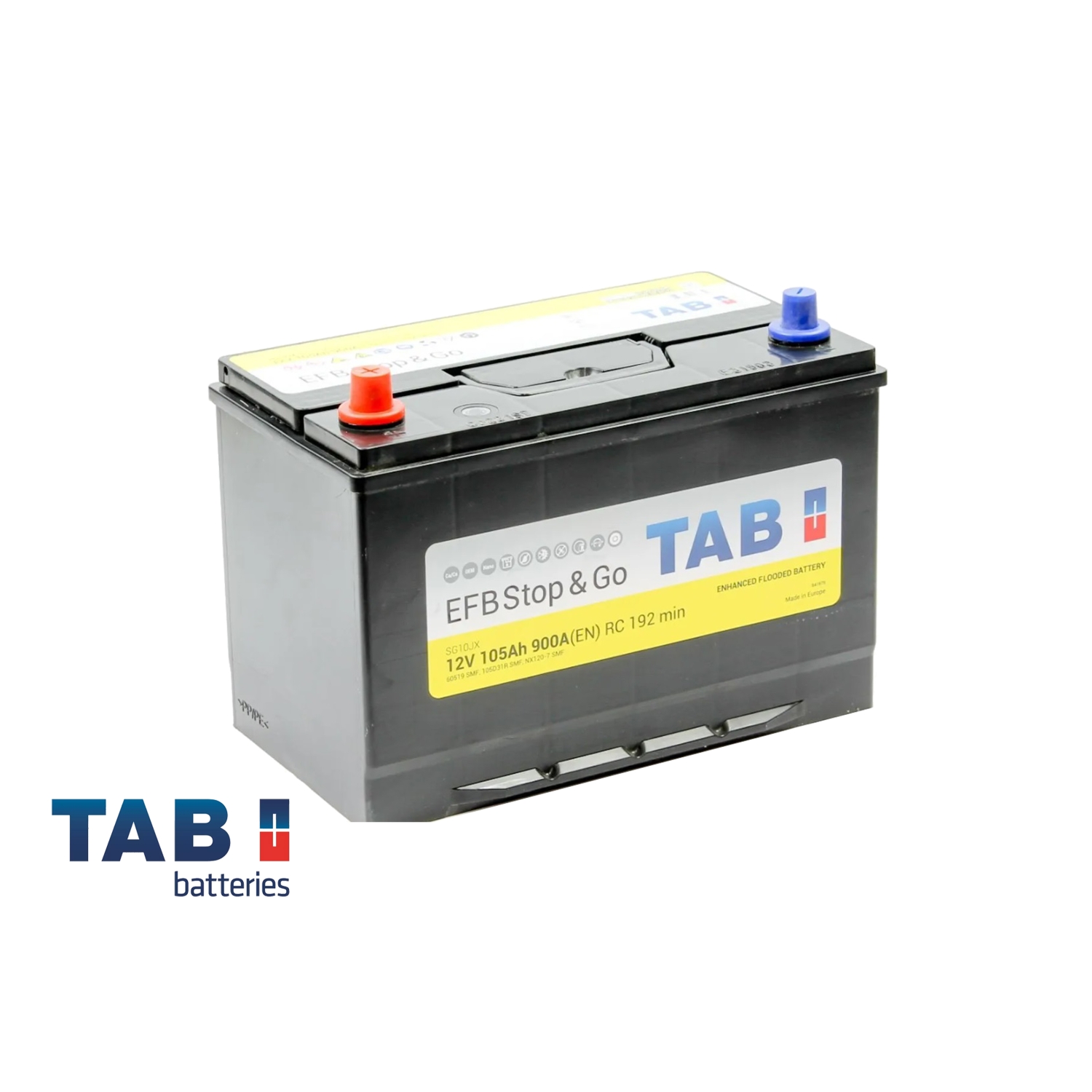 TAB EFB Stop&Go 105.1 (60519) яп.ст., 105 Ач, прямая полярность, 303x174x218 мм, 900 Ампер — купить в Санкт-Петербурге