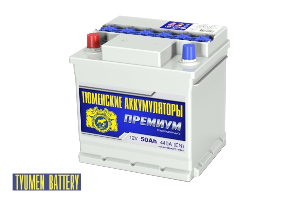 Аккумулятор Тюмень Премиум 50 ач прям. пол.