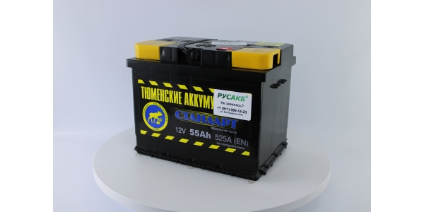 Аккумулятор Тюмень Стандарт 55 ач обр. пол.