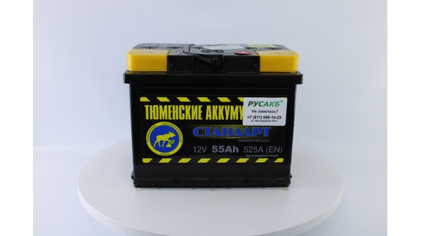 Аккумулятор Тюмень Стандарт 55 ач обр. пол.