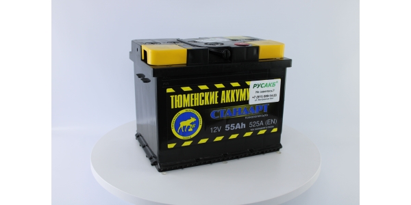 Аккумулятор Тюмень Стандарт 55 ач обр. пол.