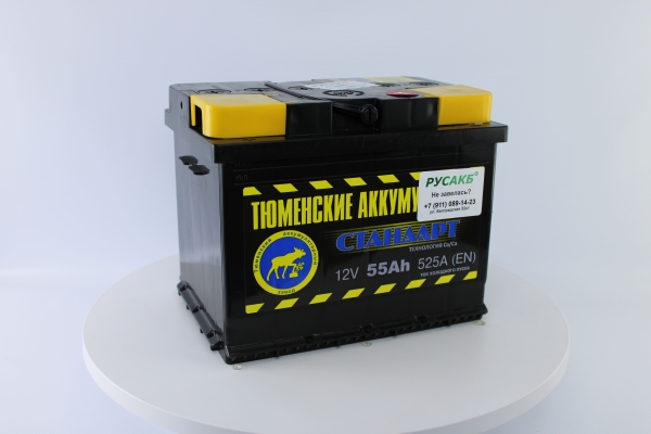 Аккумулятор Тюмень Стандарт 55 ач обр. пол.