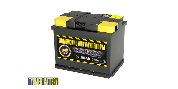 Аккумулятор Тюмень Стандарт 60 ач обр. пол.