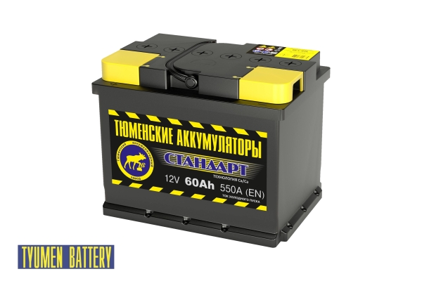 Аккумулятор Тюмень Стандарт 60 ач обр. пол.