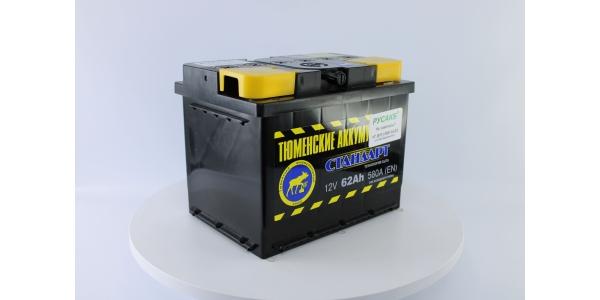 Аккумулятор Тюмень Стандарт 62 ач прям. пол.