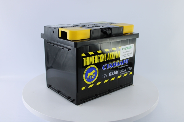 Аккумулятор Тюмень Стандарт 62 ач прям. пол.