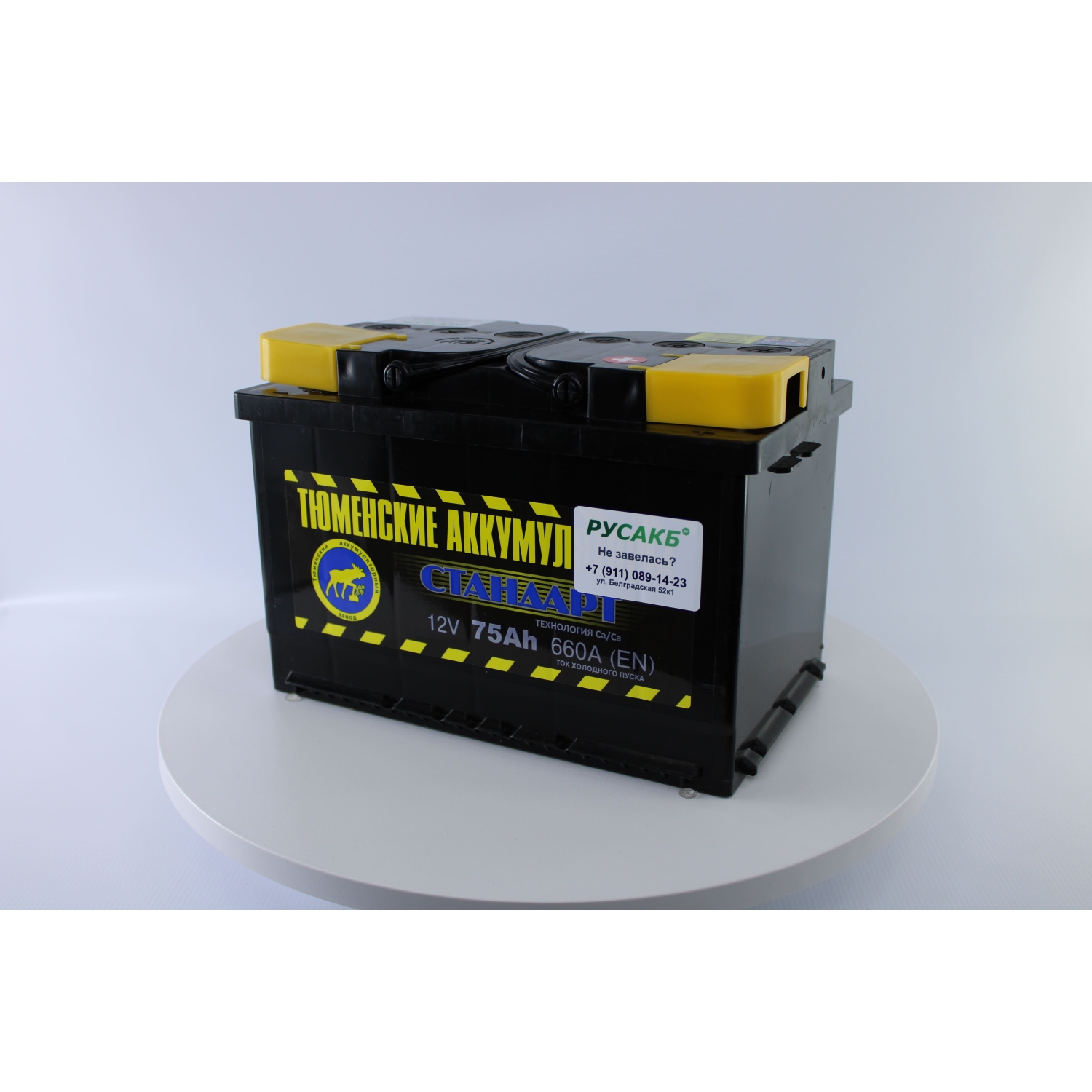 Тюмень Стандарт 75 ач обр. пол., 75 Ач, обратная полярность, 275x175x190 мм, 660 Ампер — купить в Санкт-Петербурге