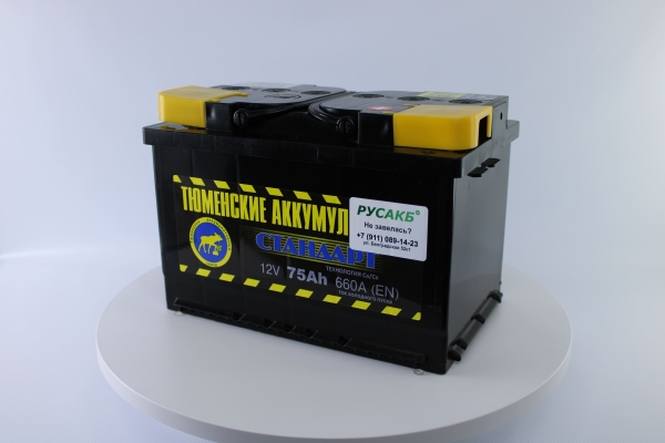 Аккумулятор Тюмень Стандарт 75 ач обр. пол.