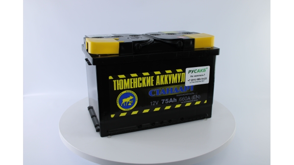 Аккумулятор Тюмень Стандарт 75 ач обр. пол.