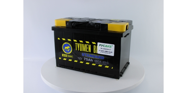 Аккумулятор Тюмень Стандарт 75 ач прям. пол.