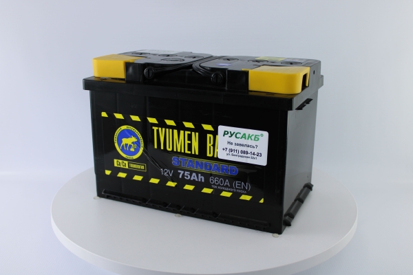 Аккумулятор Тюмень Стандарт 75 ач прям. пол.