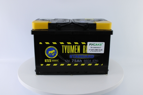 Аккумулятор Тюмень Стандарт 75 ач прям. пол.