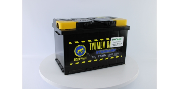 Аккумулятор Тюмень Стандарт 75 ач прям. пол.