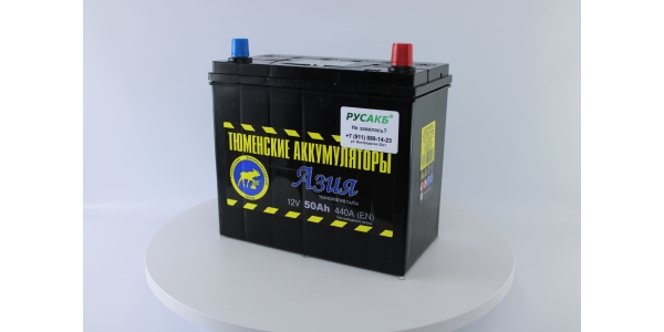 Аккумулятор Тюмень Азия 50 ач обр. пол.