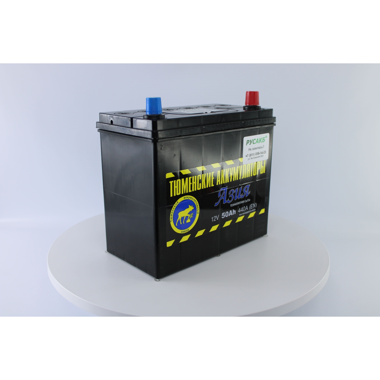 Тюмень Азия 50 ач обр. пол., 50 Ач, обратная полярность, 230x129x220 мм, 440 Ампер — купить в Санкт-Петербурге