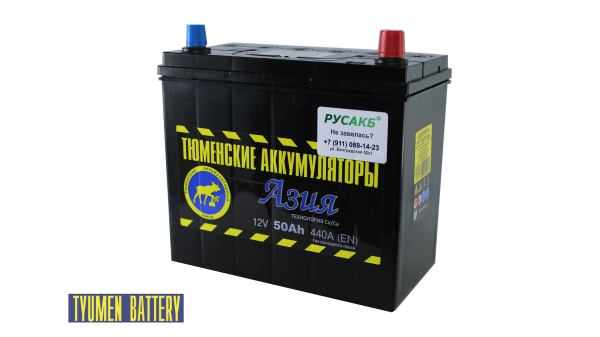 Аккумулятор Тюмень Азия 50 ач обр. пол.