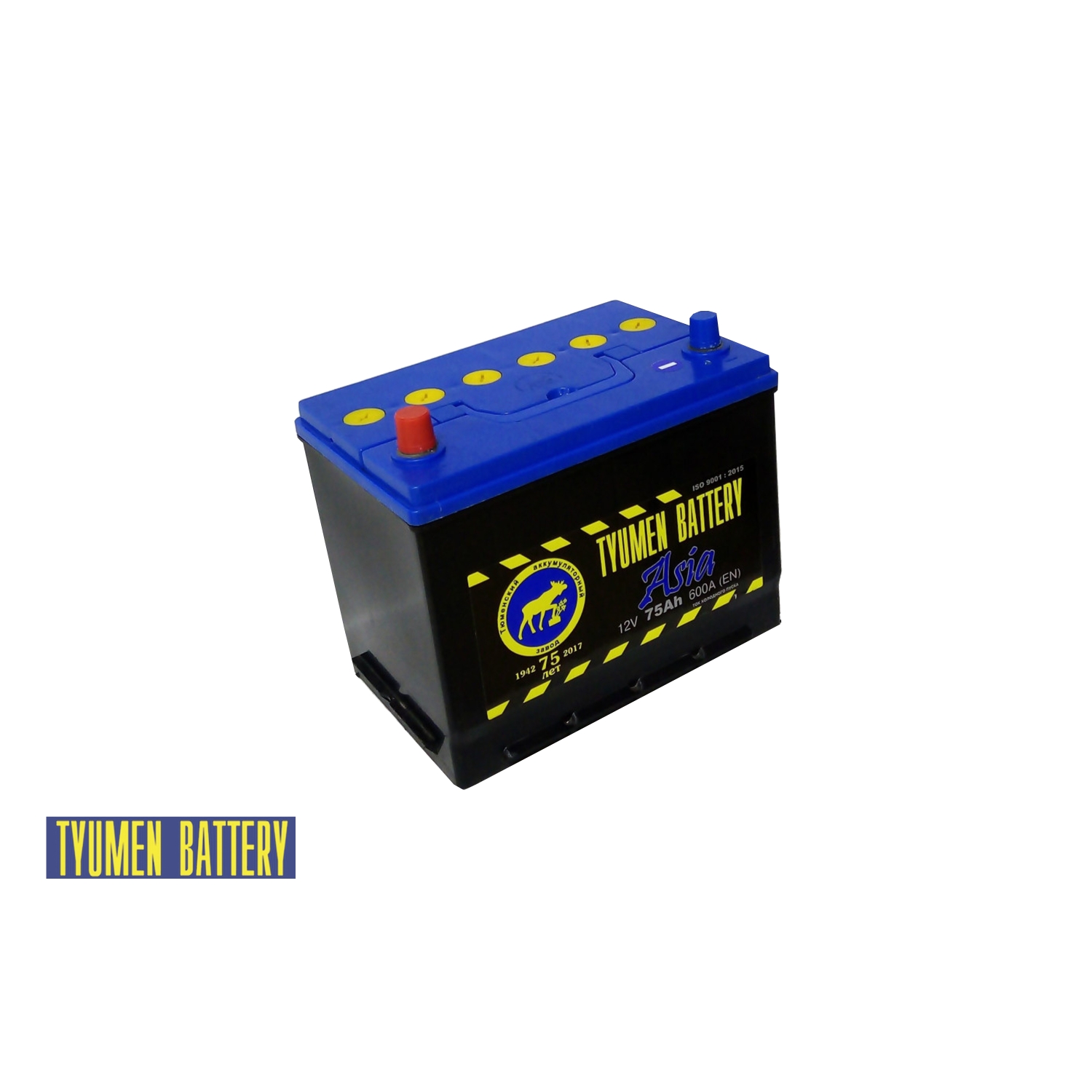 Тюмень Азия 75 ач прям. пол., 75 Ач, прямая полярность, 260x173x225 мм, 600 Ампер — купить в Санкт-Петербурге