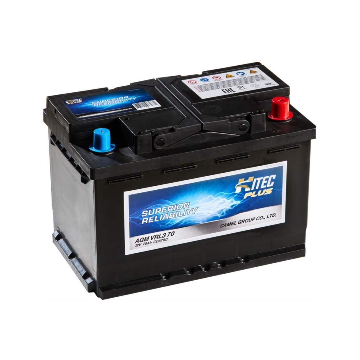 HITEC AGM VRL3 70, 70 Ач, обратная полярность, 275x175x190 мм, 760 Ампер — купить в Санкт-Петербурге