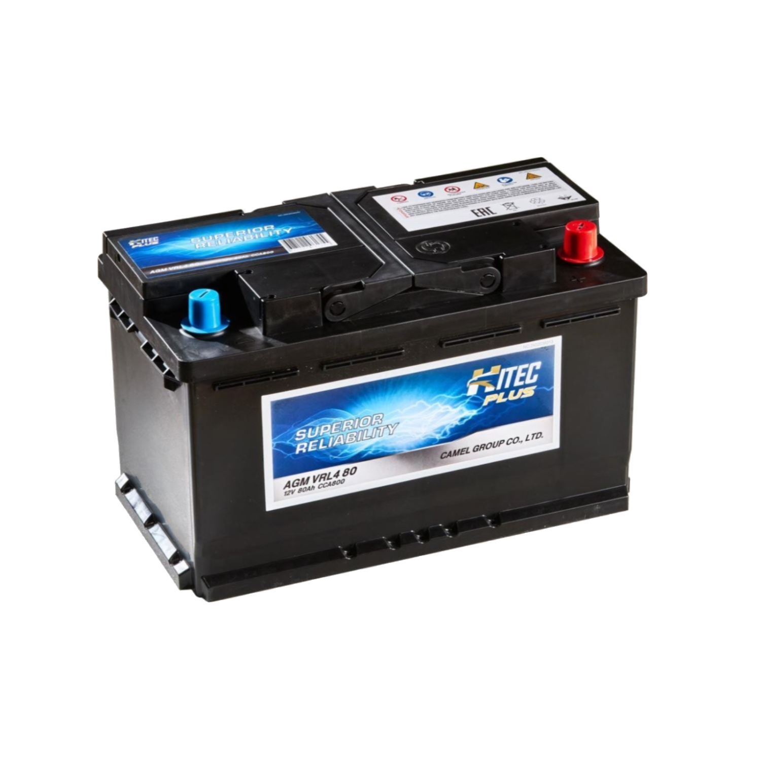 HITEC AGM VRL4 80, 80 Ач, обратная полярность, 315x175x190 мм, 800 Ампер — купить в Санкт-Петербурге