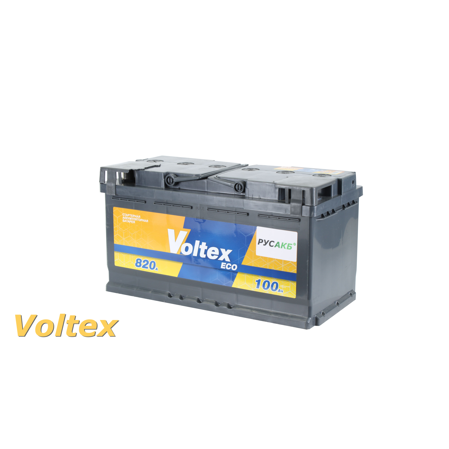 VOLTEX Eco 100Ач L - обр пол, 100 Ач, обратная полярность, 353x175x190 мм, 820 Ампер — купить в Санкт-Петербурге