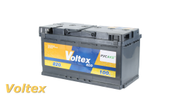 VOLTEX Eco 100Ач L - обр пол, 100 Ач, обратная полярность, 353x175x190 мм, 820 Ампер — купить в Санкт-Петербурге