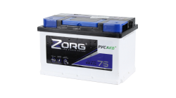 ZORG 75.0, 75 Ач, обратная полярность, 278x175x190 мм, 650 Ампер — купить в Санкт-Петербурге