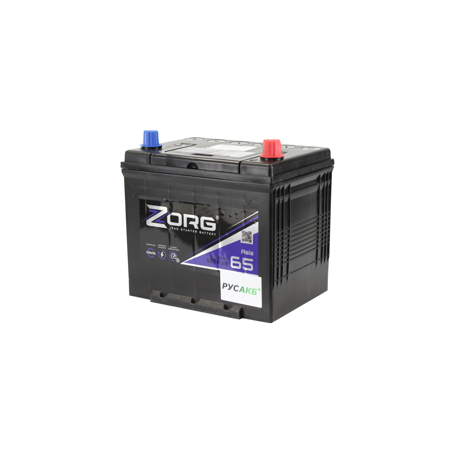 ZORG 65.0 (D23L) бортик, 65 Ач, обратная полярность, 232x173x227 мм, 600 Ампер — купить в Санкт-Петербурге