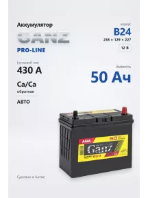 Аккумулятор Ganz PRO-Line Asia 50 Ач обр пол в Спб