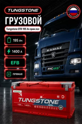 Аккумулятор TUNGSTONE EFB 195 Ач прям пол