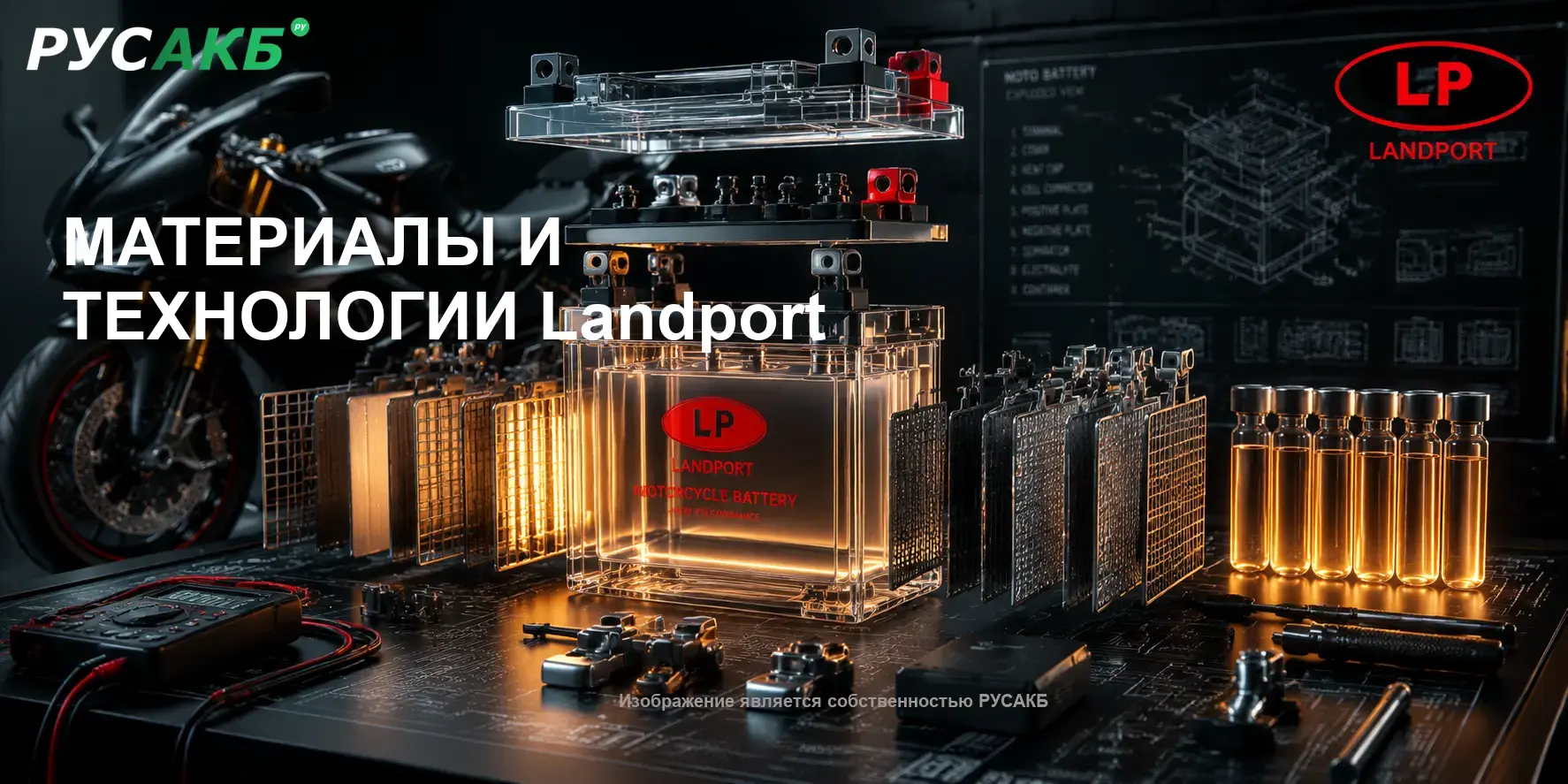 Внутреннее устройство и технология AGM в аккумуляторах Landport