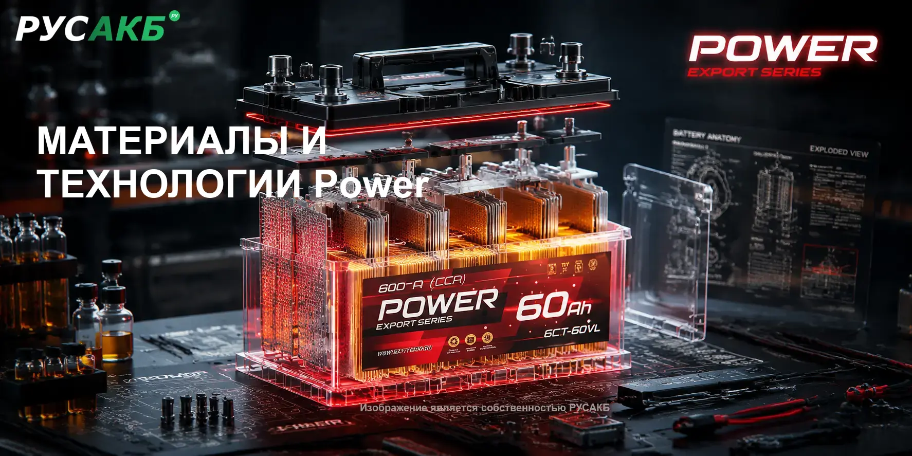 Внутреннее устройство и технология пластин аккумулятора Power