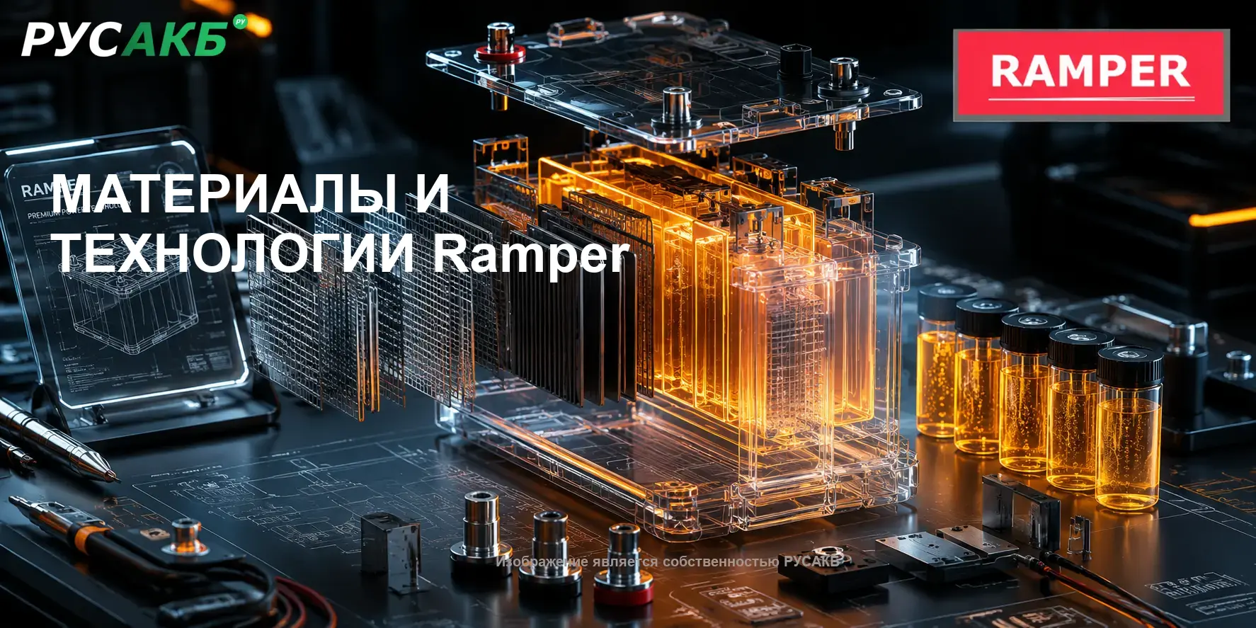 Технология производства пластин и внутреннее устройство аккумулятора Ramper