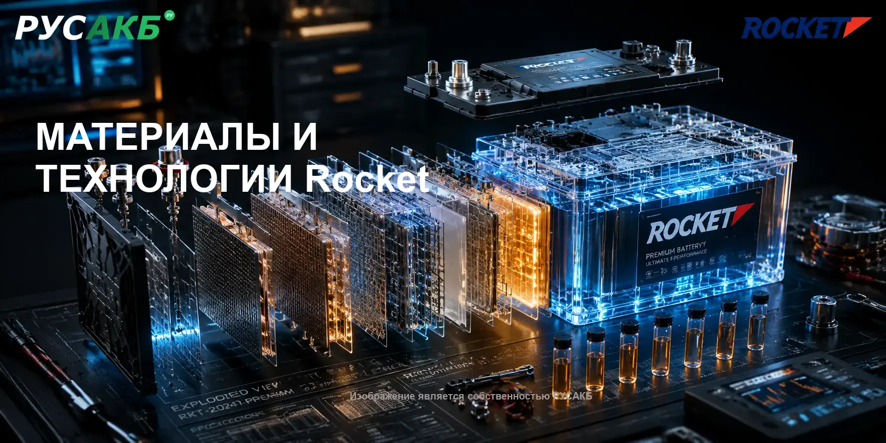 Технологии производства и внутреннее устройство аккумуляторов Rocket