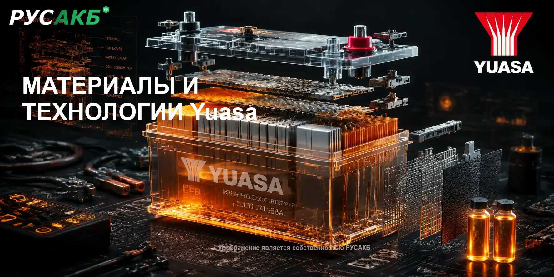 Технологии производства и внутреннее устройство пластин аккумуляторов GS Yuasa