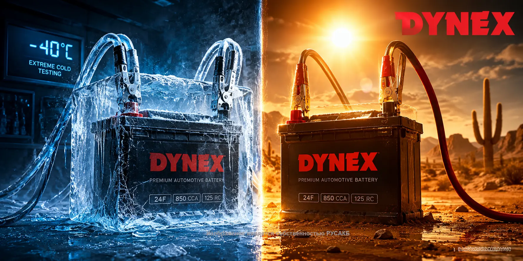 Тестирование пускового тока аккумулятора Dynex при низких температурах