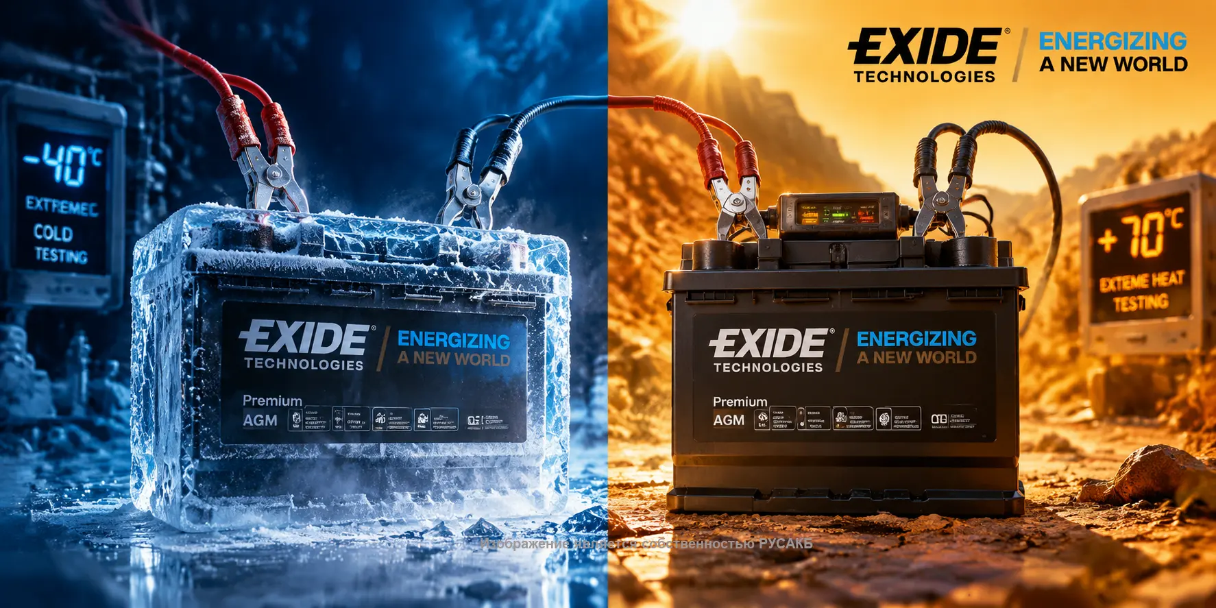 Тестирование пускового тока аккумулятора Exide при низких температурах