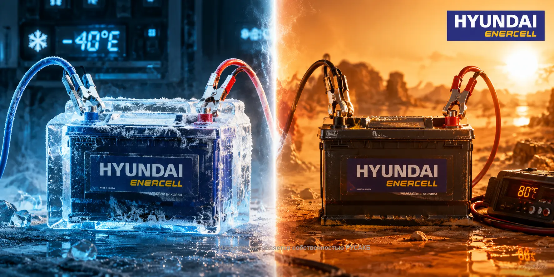 Тестирование пускового тока аккумулятора Hyundai при низких температурах
