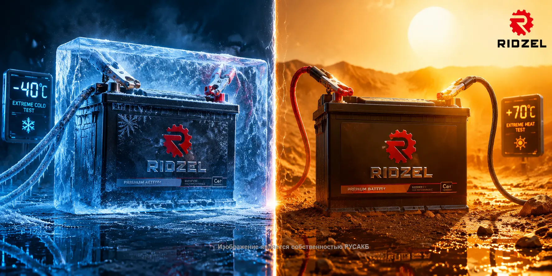 Тестирование пусковых токов аккумулятора Ridzel при низких температурах